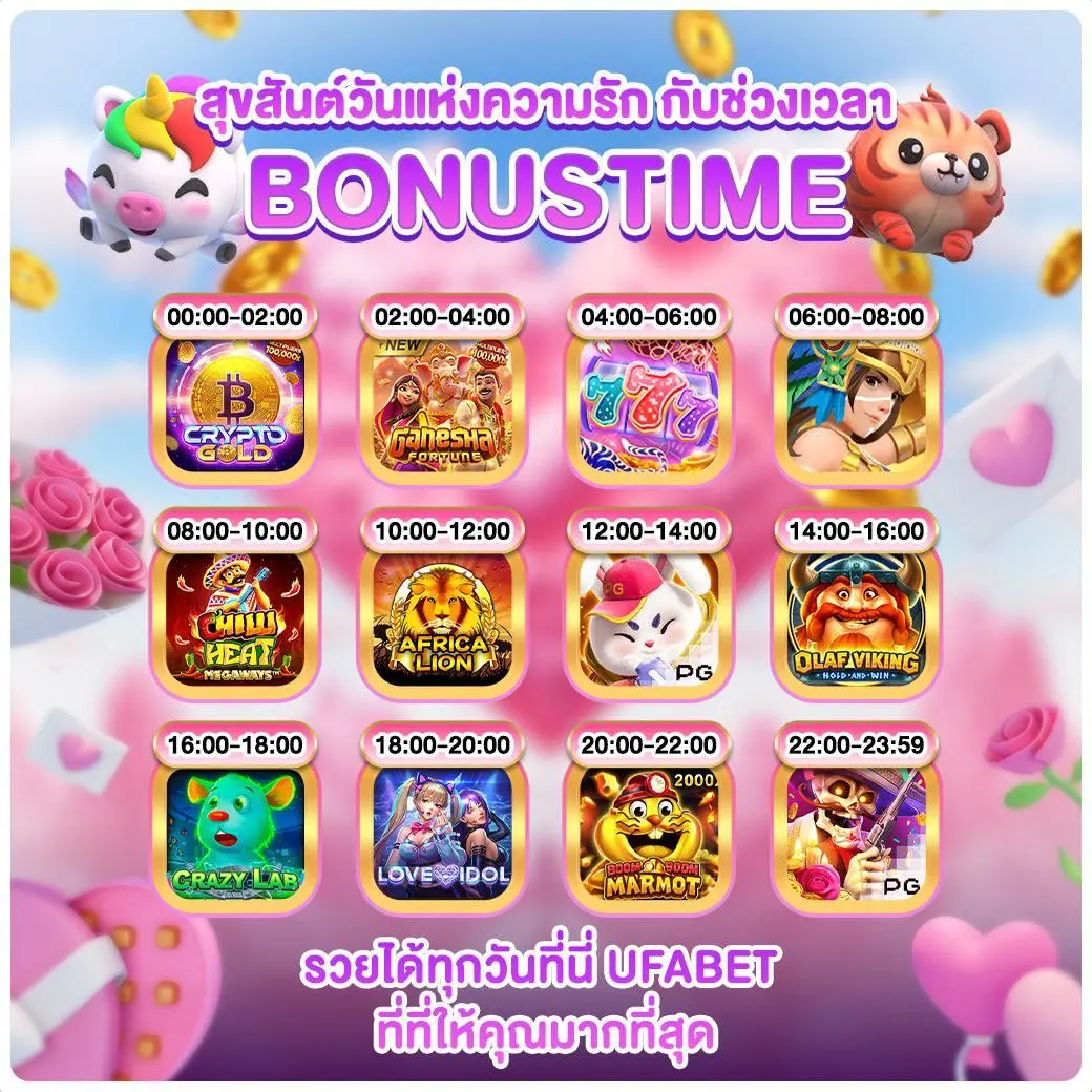Bonus time ของแต่ละเกม เวลาในการเข้าฟรีสปริน